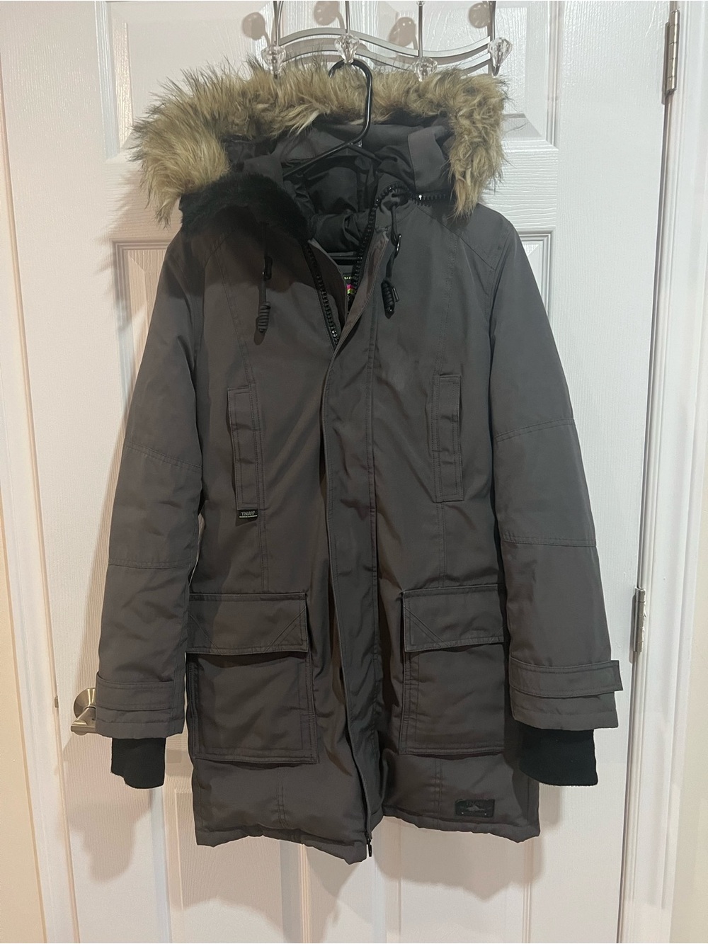 TNA Bancroft Mountaineering GX Down Parka Coat M Slim Fit Charcoal